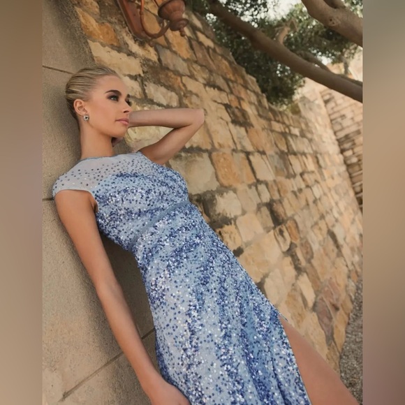 *SPRING SALE* NWT MAC DUGGAL SZ 10 or 16 French Navy Blue Evening Gown #5619 - Picture 3 of 10